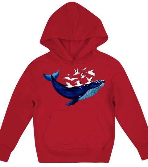 Whale and seagulls I Air and water Kids Hoodie
