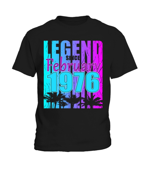 1976 Born Legend February Vintage Kids T-Shirt