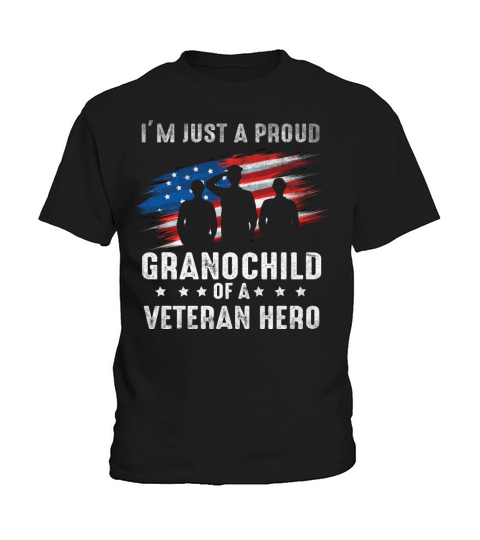 America Grandchild Funny Quote American Flag Patri Kids T-Shirt