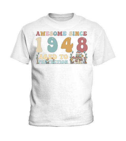 Awesome since 1948 - 75th Birthday - 2023 Groovy Kids T-Shirt