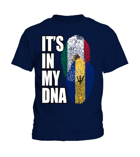 Barbadian And Mexican Mix Heritage DNA Flag Kids T-Shirt