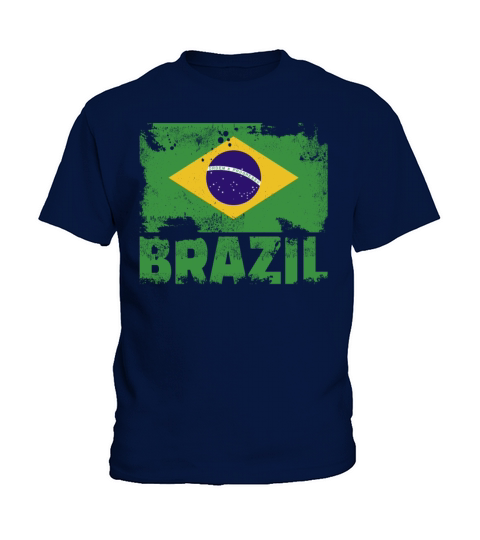 Brazil Flag Vintage Distressed Brazilian Grunge Tr Kids T-Shirt