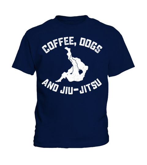 Coffee Dogs and Jiu Jitsu Funny Quote BJJ Fighter Kids T-Shirt