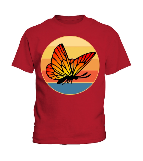 Cute Butterfly Retro Sunset Vintage Animal Insect Kids T-Shirt