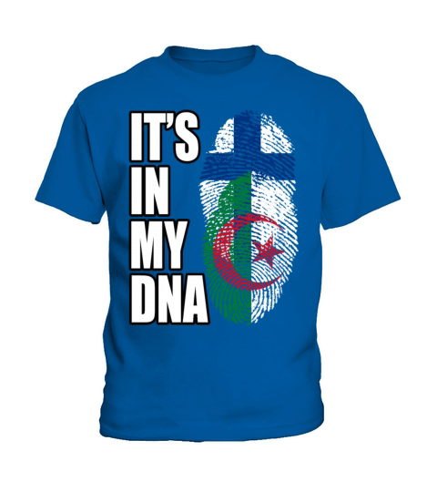 Finland And Algerian Mix Heritage DNA Flag Kids T-Shirt