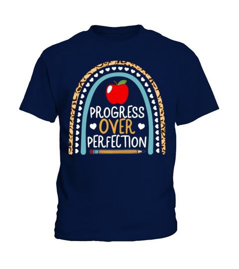 Progress Over Perfection Leopard Inspirational Kids T-Shirt