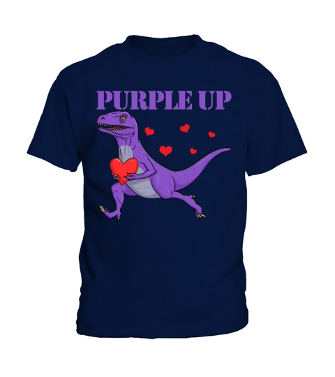 Purple Up Raptor Military Child Month Dinosaur Kids T-Shirt