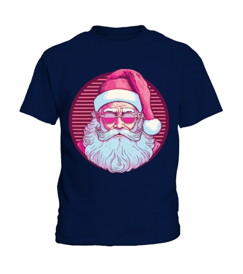 Merry Christmas Retro vintage pink santa claus Kids T-Shirt