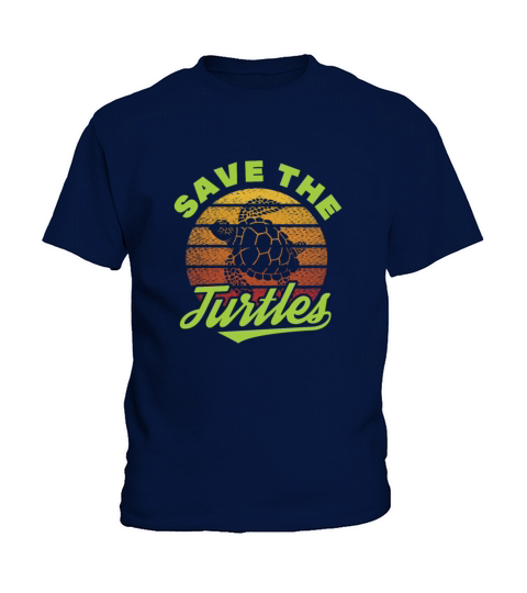 Save The Turtles Retro Vintage Kids T-Shirt
