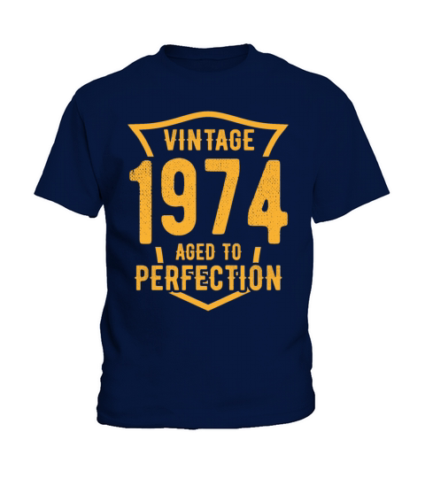 Vintage 1974 Aged To Perfection 49th Birthday Kids T-Shirt