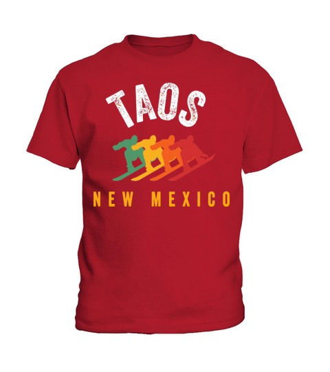 Vintage Taos Nm Us New Mexico Ski Snowboard Mounta Kids T-Shirt