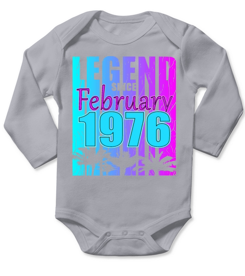 1976 Born Legend February Vintage Long Sleeve Baby One-Piece
