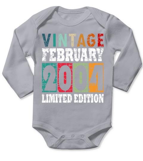 2004 February Vintage Long Sleeve Baby One-Piece