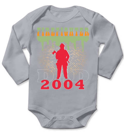 2004 vintage fireman birthday firefighter Long Sleeve Baby One-Piece