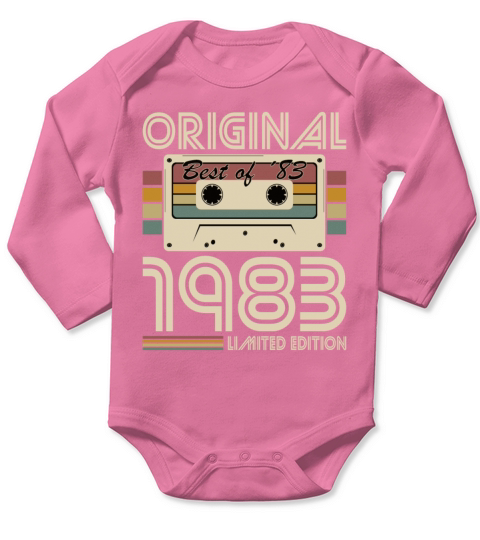 40th birthday vintage 1983 original best of 1983 Long Sleeve Baby One-Piece