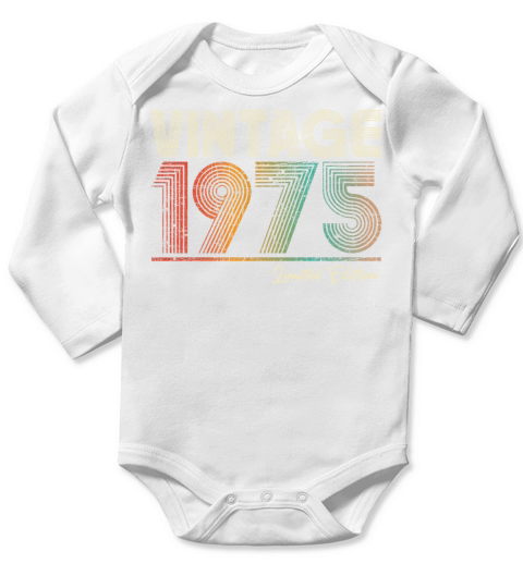 48 Years Old Vintage 1975 48th Birthday Gifts Long Sleeve Baby One-Piece