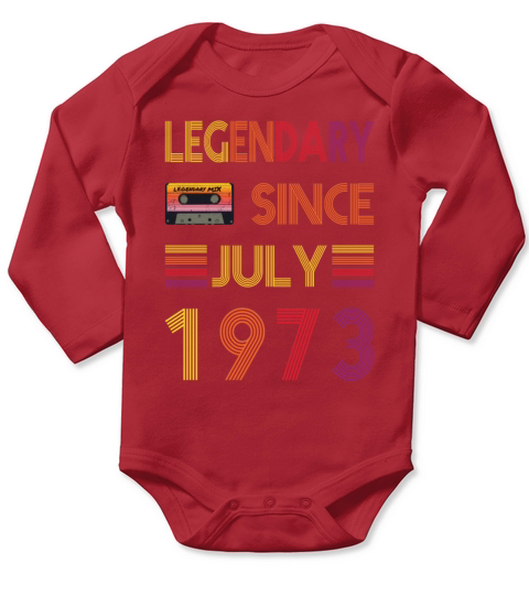 50th birthday legendary since july vintage 1973 Long Sleeve Baby One-Piece