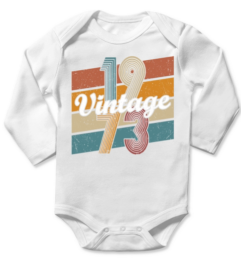50th birthday vintage 1973 born in 1973 Long Sleeve Baby One-Piece