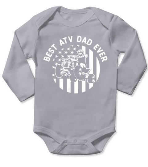 all terrain vehicles dad vintage usa flag theme Long Sleeve Baby One-Piece