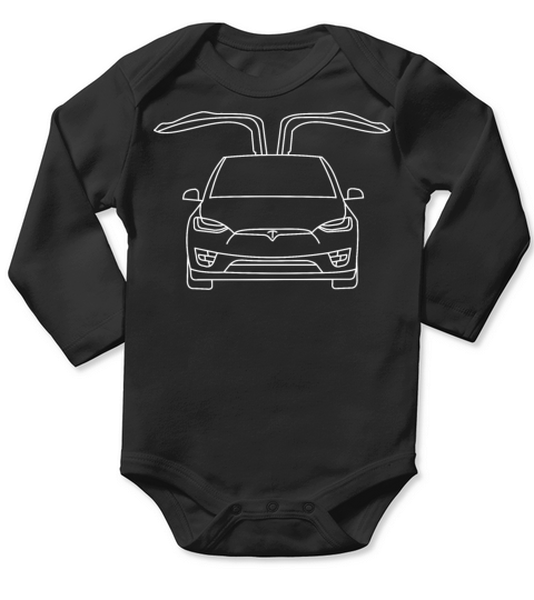 Auto - Open wings on Tesla model X sports car Long Sleeve Baby One-Piece