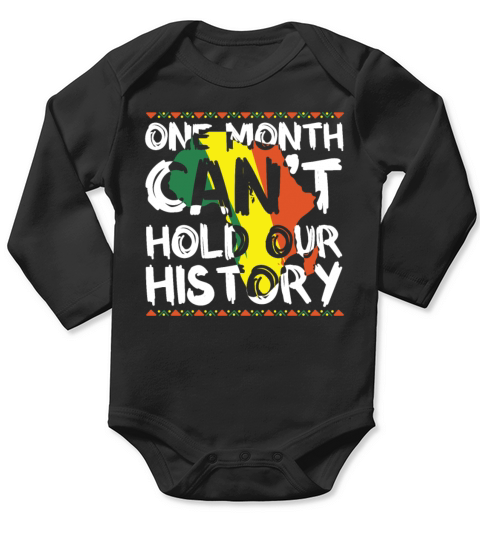 Black History Month USA Afro America African Long Sleeve Baby One-Piece