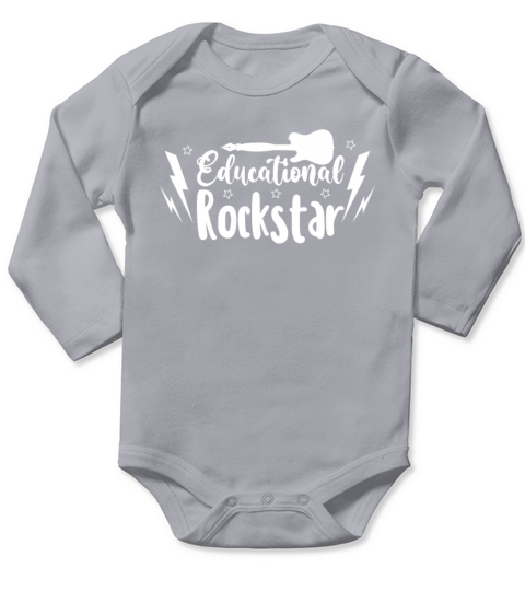 Educational Rockstar Funny Teacher Quote Back to S Long Sleeve Baby One-Piece