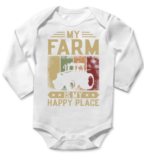 Farming Farmer Girl Vintage Long Sleeve Baby One-Piece