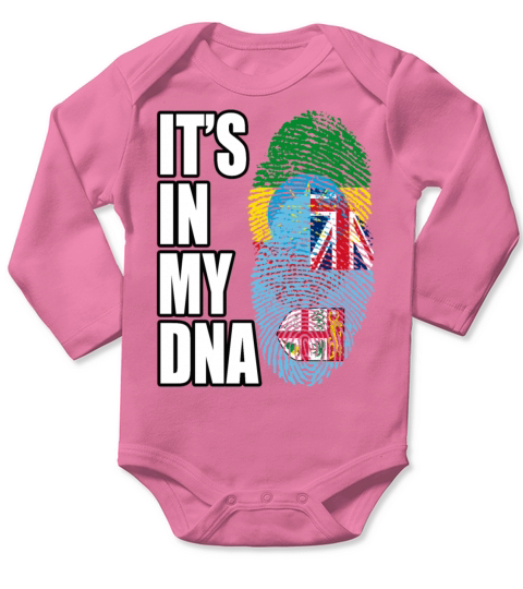 Fijian And Ethiopian Mix Heritage DNA Flag Long Sleeve Baby One-Piece