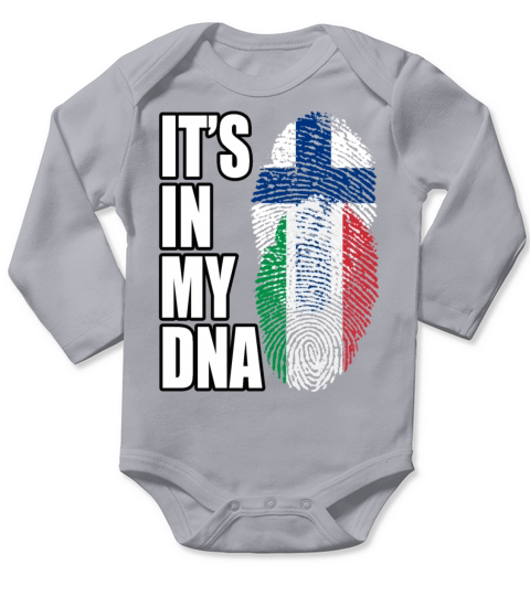 Finland And Italian Mix Heritage DNA Flag Long Sleeve Baby One-Piece