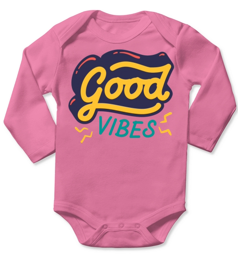 Good Vibes Long Sleeve Baby One-Piece