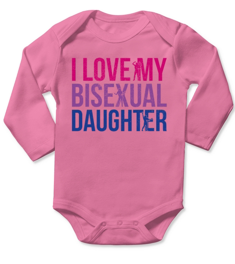 I Love My Bisexual Daughter Bi Pride Mom Long Sleeve Baby One-Piece