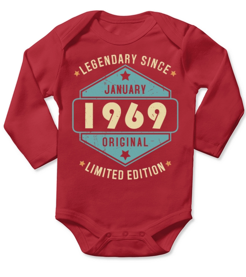 Legendary Since January 1969 Limited Edition Long Sleeve Baby One-Piece