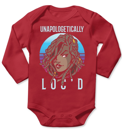 Locd Up Afro Hair Black American African Girl Long Sleeve Baby One-Piece