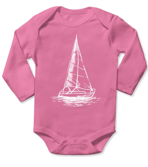 Sailor Boating Anchor - Simple Line Drawing Sailbo Long Sleeve Baby One-Piece