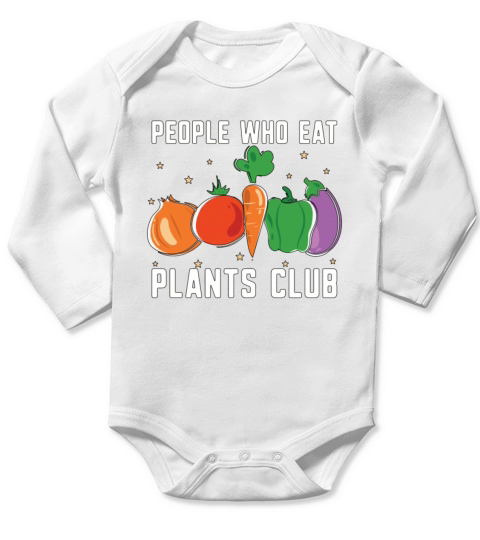 Vegan Diet People Who Eat Meat Free Healthy Eating Long Sleeve Baby One-Piece