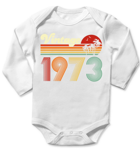 Vintage 1973 Retro Men Woman 50th Birthday Gift Long Sleeve Baby One-Piece