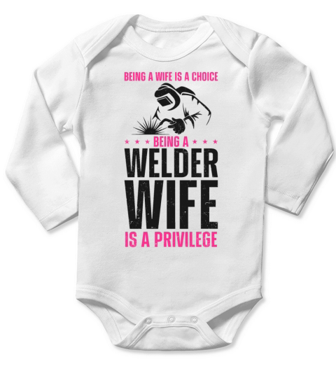 Welder Welding Wife Vintage Being Long Sleeve Baby One-Piece