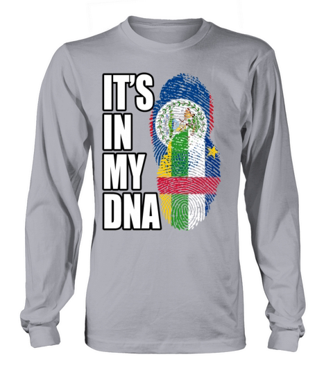 Belizean And Central African Mix Heritage DNA Flag Long sleeved Unisex