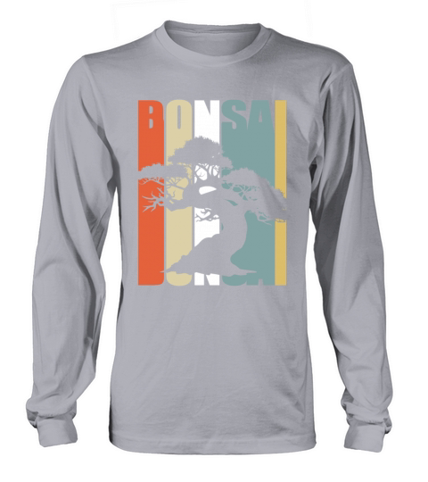 Bonsai Tree Vintage Retro Colorful Japanese Garden Long sleeved Unisex