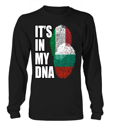 Bulgarian And Italian Mix Heritage DNA Flag Long sleeved Unisex