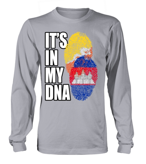 Cambodian And Bhutanese Mix Heritage DNA Flag Long sleeved Unisex