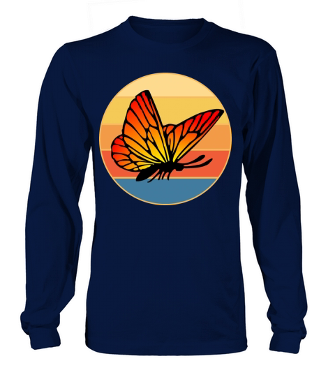 Cute Butterfly Retro Sunset Vintage Animal Insect Long sleeved Unisex