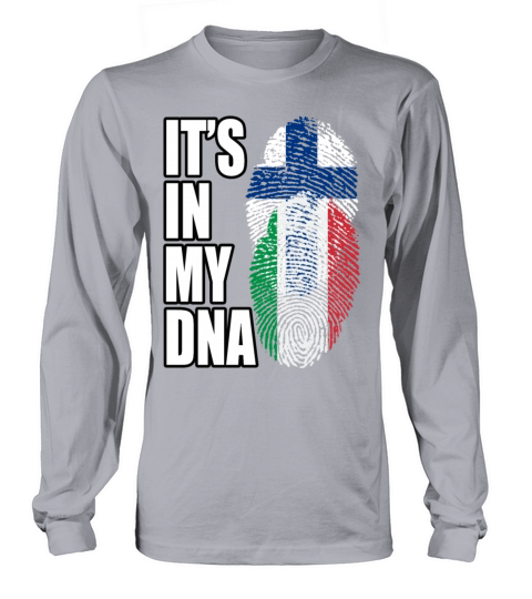 Finland And Italian Mix Heritage DNA Flag Long sleeved Unisex