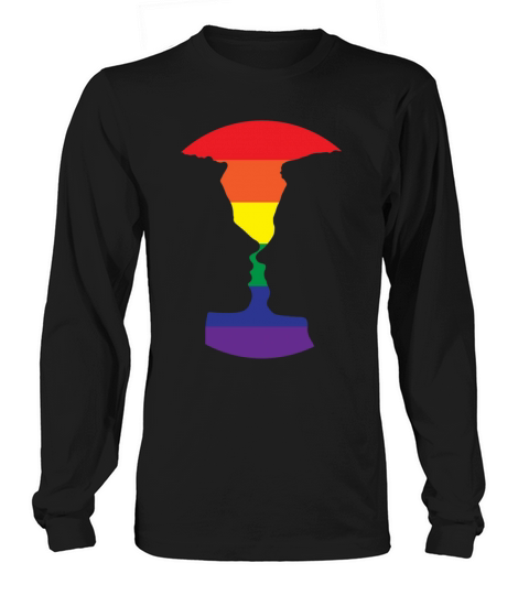 Rainbow Love - Silhouette of Two People Long sleeved Unisex