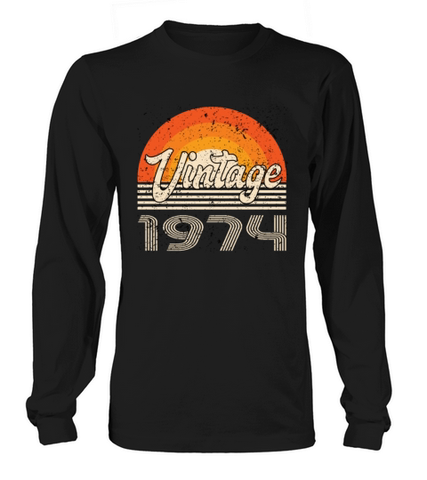 Vintage 1974 Birthday Retro Long sleeved Unisex