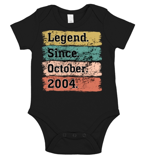 18 Years Old Gifts Legend Since October 2004 18th Short Sleeve Baby One-Piece