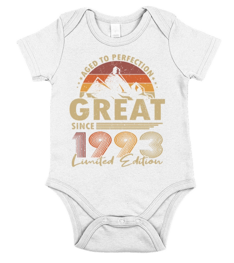 30th birthday vintage 1993 great since 1993 Short Sleeve Baby One-Piece
