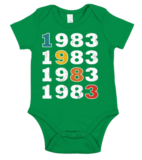 40th birthday vintage 1983 retro vintage style Short Sleeve Baby One-Piece