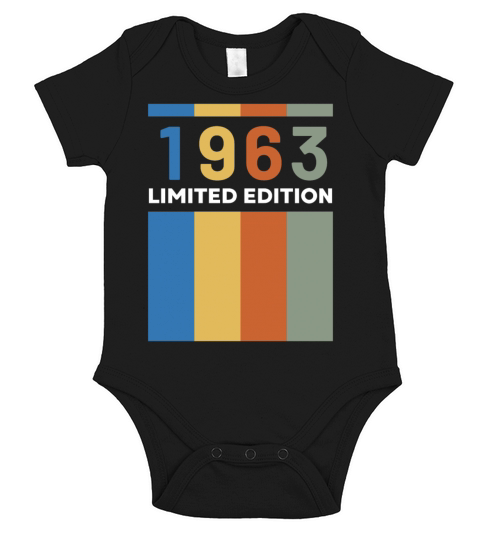 60 Years Vintage 1963 Retro 60th Birthday Short Sleeve Baby One-Piece