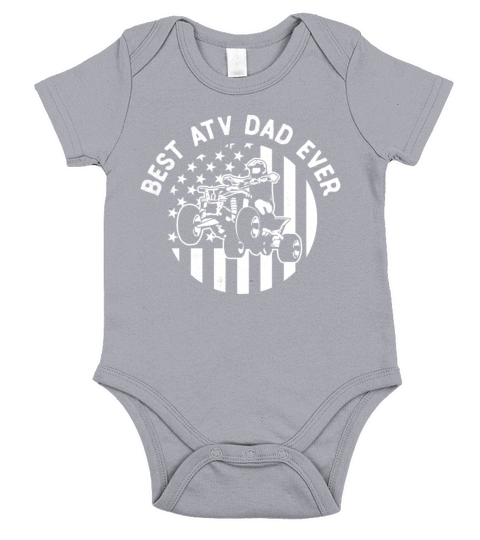all terrain vehicles dad vintage usa flag theme Short Sleeve Baby One-Piece